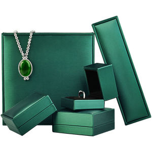 FANXI Green PU Leather Jewelry <b>Box</b> Bracelet Necklace <b>Earring</b> for Jewelry Packaging <b>Gift</b> <b>Box</b> - Product Image 6
