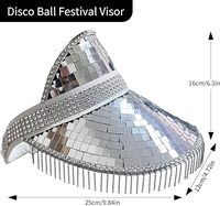 Chapeau de soleil de décoration de vacances, vente en gros, accessoire en argent fait à la main, chapeau de cowboy disco