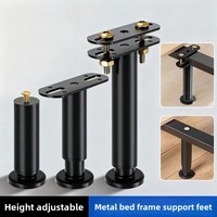 Pieds de support de lit en métal à hauteur réglable, 3 à 16,5 pouces, pour lit Queen/King, kits de renforcement de lattes, pieds de meubles