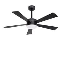 Ventilador de Techo LED de Diseño Moderno, Motor de Cobre Regulable, Control Remoto de 6 Velocidades, 5 Aspas, 52 Pulgadas, Iluminación Interior para Sala de Estar