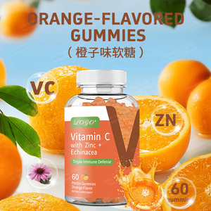 Gomitas de Vitamina C con Sabor a Naranja, Suplementos Dietéticos para Adultos, 60 Unidades, 2 por Porción - Product Image 4