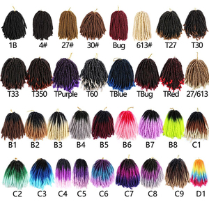 Crochet tóc mở rộng 8inch 12inch nubian mùa xuân Xoắn bom Xoắn Tóc mở rộng Châu Phi bện tóc mùa xuân Xoắn - Product Image 5