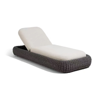 Chaise longue d'extérieur en corde tressée à la main, réglable, pour piscine, avec coussin imperméable, pour hôtel, villa, vente en gros, OEM