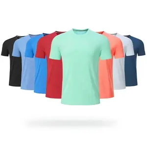 Yijin Top Quality Dry Athletic Running Sports T Shirts Wear Polyester Compression Fitness Workout Gym Men's Muscle T Shirts