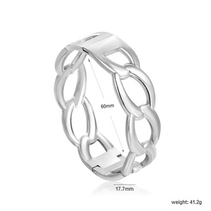 Pulsera de Cadena Geométrica Hueca para Mujer, Acero Inoxidable de 18k, Joyería de Moda, Diseño Ovalado - Product Image 5