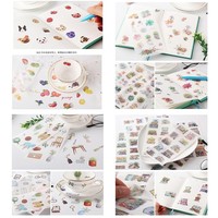 6 vellen/pak Leuke Cartoon Dieren Fruit Vlinder Plant Stickers Scrapbooking Netbook Papier Sticker Decoratie Feestartikelen