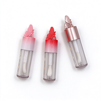 Tube de brillant à lèvres 3D en forme de papillon, flacon transparent vide pour gloss, emballage cosmétique dégradé, conteneur de brillant à lèvres personnalisé avec logo