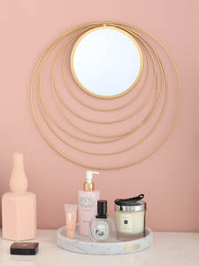 Nordic Soggiorno Pittura Oro Rotondo di Metallo Specchio a <span class=keywords><strong>Parete</strong></span> con Cerchi Decorato <span class=keywords><strong>Specchi</strong></span> Miroir Rond - Product Image 5