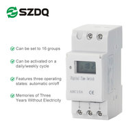 Temporizador digital programable de 16 semanas con apagado automático Pantalla LCD Tipo de riel DIN 30A Máx. Interruptor de tiempo THC15A de 1/2"
