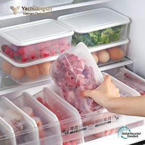 Juego de Recipientes Rectangulares de Plástico para Almacenamiento de Alimentos, Herméticos y Aptos para Congelador, para Frutas, Verduras, Huevos, Carne, Uso Diario - Product Image 2