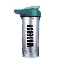 Bouteille de shaker de protéines en plastique pour le sport et la gym, sans BPA, anti-fuite, avec logo personnalisé et boule mélangeuse, 600 ml, motif dessin animé