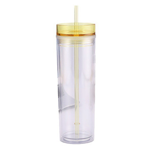 Baoman Double Walled <b>Straw</b> <b>Cup</b> Plastic 500Ml With <b>Lid</b> <b>And</b> <b>Straw</b> For Outdoor Use Gift <b>Cup</b> - Product Image 5
