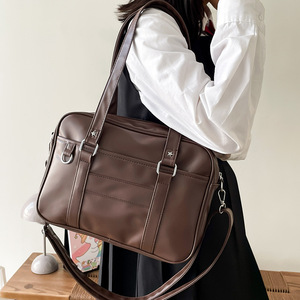 Japanese Style College Style JK Uniform PU Women's Crossbody Handbag Three Straps <strong>Solid</strong> Color Student <strong>Bag</strong> - Product Image 1