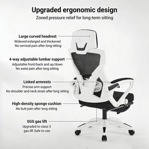 Chaise de bureau pivotante en maille respirante avec appui-tête réglable et siège en latex pour un confort optimal, mobilier de bureau à domicile, utilisation en salle de conférence - Product Image 5