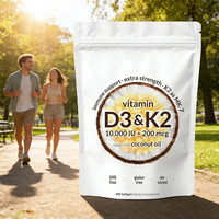 Vitamine D3 K2 MK7 Bioactive à Faible MOQ avec Huile de Coco Vierge Haute Puissance Prix de Gros