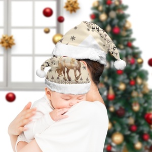 Chapeau de Père Noël imprimé sur demande (POD) sans MOQ, personnalisé pour toute la famille, assorti, ajustable pour enfants, pour fêtes et costumes de vacances - Product Image 2