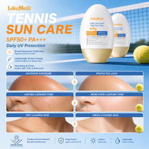 Crème solaire SPF50+ PA+++ pour le tennis, protection UVA UVB, légère, non grasse, pour le visage et le corps, usage quotidien en extérieur - Product Image 3