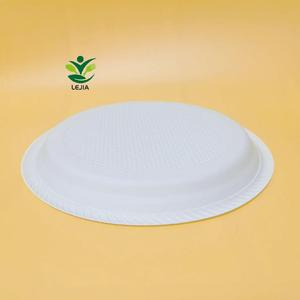 Tinh bột ngô Bộ đồ ăn phân hủy sinh học dùng một lần 7 inch <span class=keywords><strong>container</strong></span> thực phẩm bột bắp tấm tròn - Product Image 5