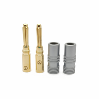 Connecteur de haut-parleur plaqué or 4 mm en cuivre, prise audio rouge et noire pour amplificateur HiFi et câble de cinéma maison
