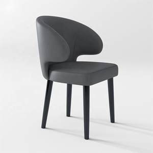 <span class=keywords><strong>Chaise</strong></span> d'aile en tissu coussin doux <span class=keywords><strong>gris</strong></span> foncé personnalisé en usine <span class=keywords><strong>chaise</strong></span> de salle à manger en velours design <span class=keywords><strong>daim</strong></span> pour cuisine restaurant - Product Image 4