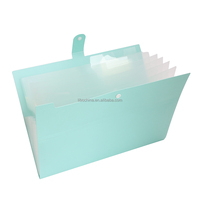 Couleurs pastel portable en plastique bouton accordéon dossier de documents étanche 8 poches dossier extensible