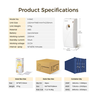 Distributeur automatique de parfum en aérosol pour salle de bain, toilettes, mural, rechargeable, 300mL