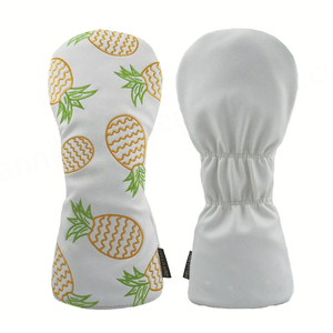 Cubierta de cabeza de Golf PU cuero conductor híbrido bordado lindo patrón de piña cubiertas de cabeza de palo de Golf - Product Image 2