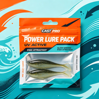Sachet d'emballage pour leurres de pêche en plastique souple, enveloppe scellée sur 3 côtés, sac plat avec fermeture éclair et fenêtre, personnalisable