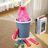 Sacs poubelles en PEHD anti-humidité avec cordon de serrage, jetables, 4-5 gallons, personnalisables pour l'élimination des déchets ménagers