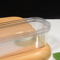 Boîte à tiramisu jetable en plastique PET transparent, contenant rectangulaire de qualité alimentaire pour gâteaux, biscuits, pâtisserie, desserts, emballage