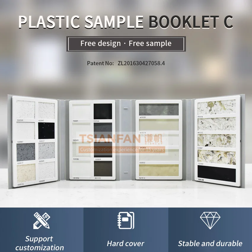 Sample Folder Tsianfan Hot Ceramic Tile Brochure Specimen Plastic Porcelain Book Quartz Display Catalogue Stone Customized