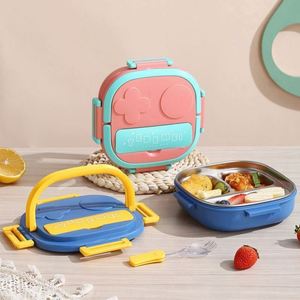 Lonchera Bento de un Solo Nivel, Diseño Simple y Moderno con Compartimentos, Hermética, a Prueba de Fugas, Apta para Calentar, Material de Acero Inoxidable de Grado Alimenticio - Product Image 2
