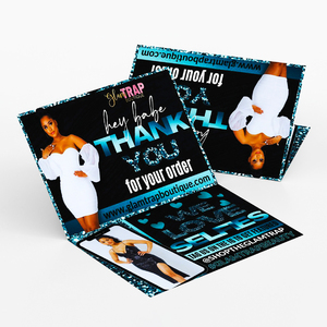 Cartes de remerciement personnalisées de luxe pliées avec paillettes pour petites entreprises, inserts d'emballage avec logo et <span class=keywords><strong>code</strong></span> promotionnel - Product Image 5