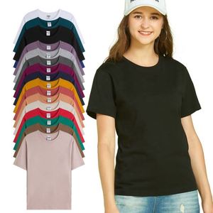 Camisetas Personalizadas al por Mayor de 190 g/m², Camisetas con Logotipo Personalizado para Mujer, Camisetas de Cuello Redondo Transpirables para Verano - Product Image 1