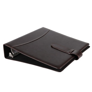 Henwei chất lượng tùy chỉnh PU da Chất kết dính thư mục tập tin nâu nâu Nhẫn lỗ bền Clip OEM ODM bao gồm chấp nhận tùy chỉnh nộp hồ sơ - Product Image 2