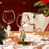 Verre à vin en forme de sapin de Noël, design original, fait main, brossé, comme cadeau pour les autres, décoration de Noël, verrerie haut de gamme