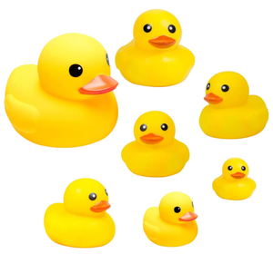 5 pz anatra di gomma famiglia squittio anatre Baby Shower giocattolo per bambini vasca da bagno giocattoli per bambini - Product Image 1