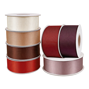 Light Brown Ribbed Grosgrain <b>Ribbon</b> Shrink Resistant Single Face <b>Ribbon</b> OEM ODM for Gift Wrapping - Product Image 1