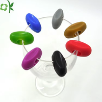 OKSILICONE Meilleure Vente Nouveau Design Marqueur de Vin en Silicone pour Décoration Étiquettes Personnalisées pour Bouteilles de Vin avec 12 Couleurs pour Bar et Fêtes