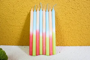 Colored Tapered Candles Gradient Candles Home Decoration Colors Dip Dye Taper Candle Set