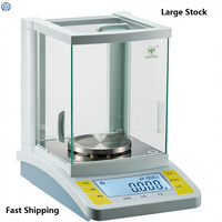 Balance de précision analytique 1 mg Série JA-B Équipement de pesage de laboratoire Pare-brise en verre cinq côtés Écran tactile LCD Personnalisable OEM