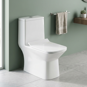 Inodoro de Cerámica de Una Pieza con Asiento y Lavabo a Juego para Baños Africanos - Product Image 3