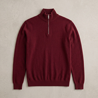 Pull d'hiver à col zippé en gros, pull tricoté décontracté jacquard avec logo