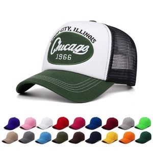 Custom Sporty <b>Summer</b> Outdoor Parties Travel Fitted Hat Casual <b>Flat</b> Brim with Mesh Embroidery Letter Chicago Baseball <b>Caps</b> - Product Image 1