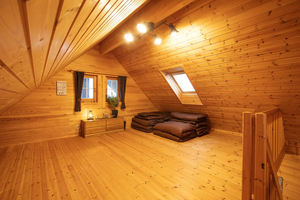 Maison préfabriquée modulaire de luxe 45 m² avec <span class=keywords><strong>grenier</strong></span>, aménagement personnalisable, construction en bois massif, design moderne, <span class=keywords><strong>polyuréthane</strong></span>, chevrons - Product Image 6