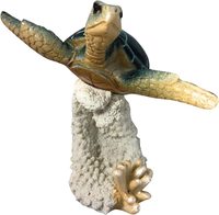 Statue de tortue de mer bleue en résine de corail, 5 pouces, décor marin océan, vente en gros