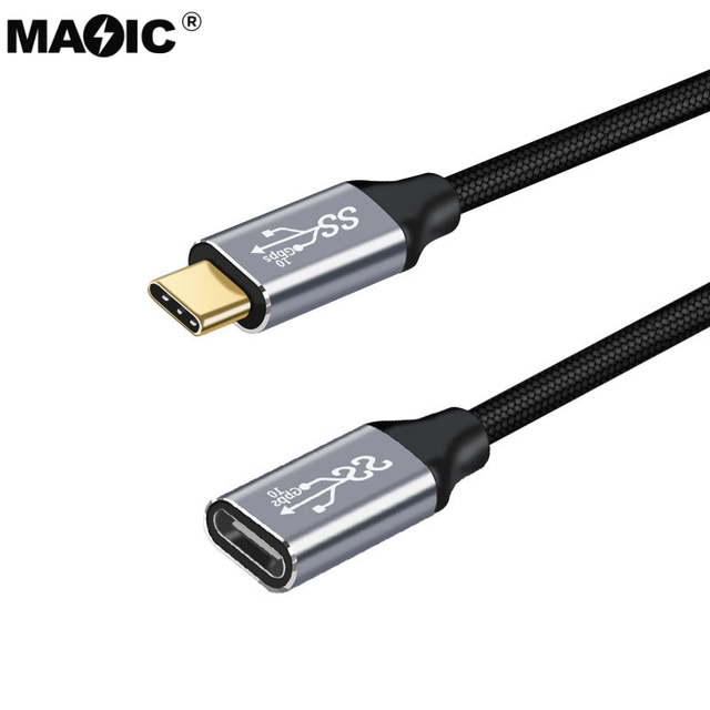 Hotsell New 100W 5A Type C Cable 4K@60Hz USB-C USB3.1 Male to USB3.1 Female Gen 2 10Gbps