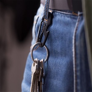 Black Beetle Key Ring Stainless Steel 15kg Load D-Ring Carabiner Bottle Opener EDC Multi-functional Hook - Product Image 3