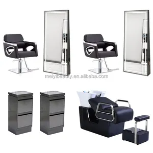 Beauty Salon Furniture Whole Set Hair Saloon Equipments Styling Mirror Station Barber Chair