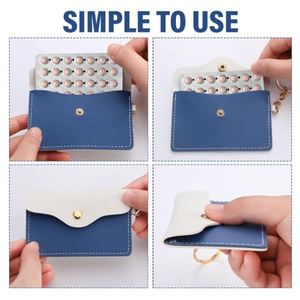 <b>Travel</b> <b>Organizer</b> Multifunctional Medicine Bag PU Leather Pill Container Reusable Pills Pouches Keychain Modern Promotional Use - Product Image 5